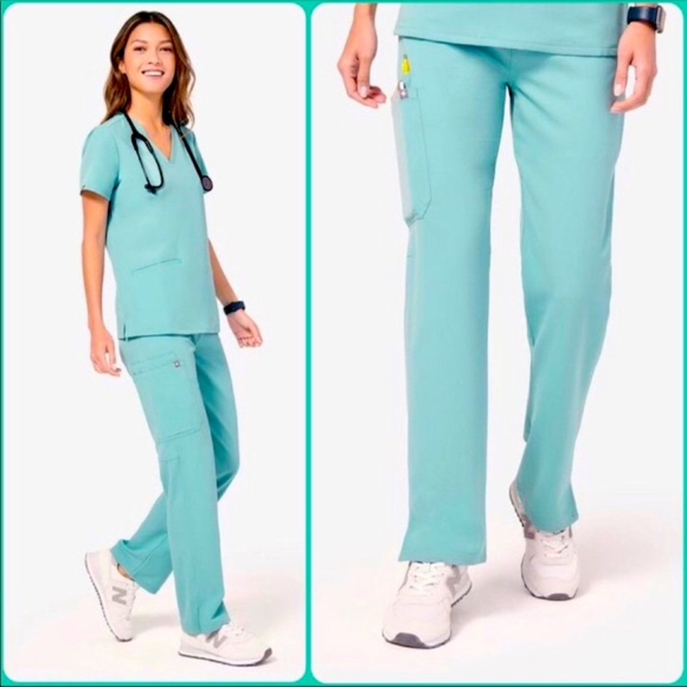 FIGS Sea Glass Kade Scrubs Pants XS/P Ink Stain